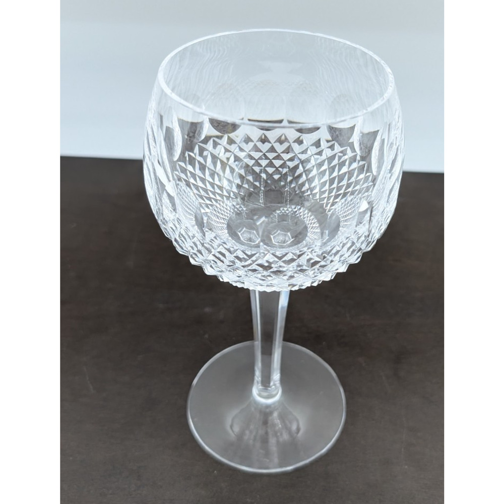 Vintage Waterford Colleen Short Stem Crystal Oversize Wine Goblet Glass 7 3/4"